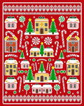 Christmas Village Candy Cane Forest Red Rug