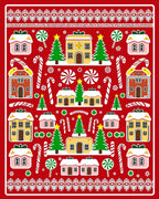 Christmas Village Candy Cane Forest Red Rug