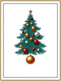 Festive Christmas Tree Ornaments Rug