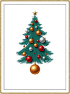 Festive Christmas Tree Ornaments Rug
