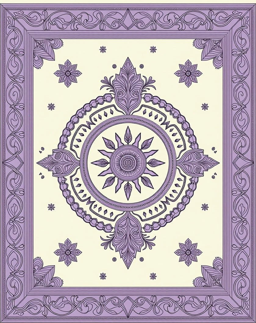 Lavender Sun Mandala Filigree Rug