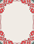 Vibrant Red Floral Border In Cream Rug