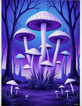 Mystical Purple Mushroom Forest Rug