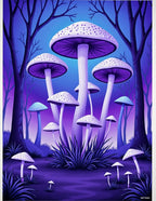 Mystical Purple Mushroom Forest Rug