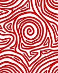Crimson White Swirl Abstract Rug