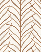 Earthy Tan Organic Leafy Branch Rug