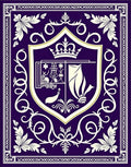 Regal Purple Courtly Emblem Rug