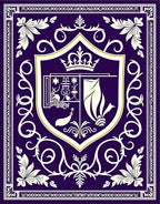 Regal Purple Courtly Emblem Rug