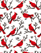 Red Cardinal Birds on Branches Rug