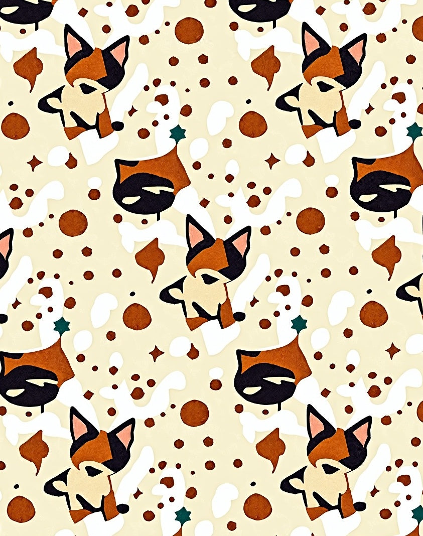 Playful Calico Cats Spots Stars Rug