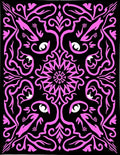 Pink Black Abstract Animal Mandala Rug