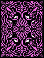 Pink Black Abstract Animal Mandala Rug