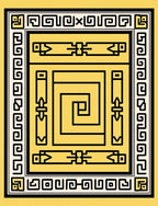 Yellow Geometric Ancient Aztec Rug