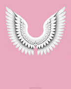 White Angelic Feather Wings Pink Background Rug