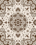 Dark Brown Floral Mandala Medallion Rug