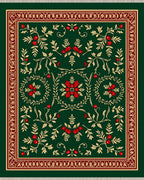 Rich Crimson Berry Vine Garland Rug