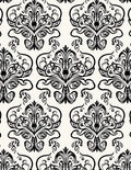 Black White Traditional Flourish Scroll Rug