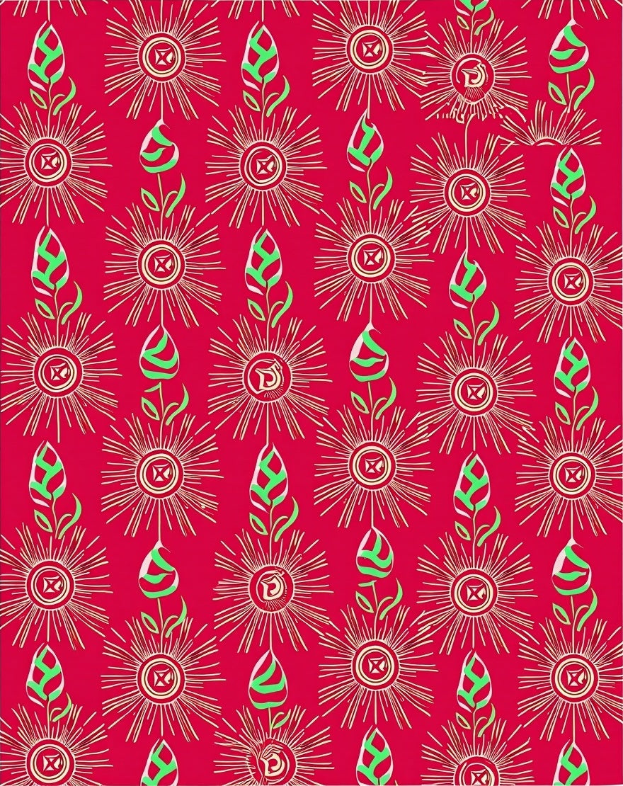 Radiant Red Abstract Floral Arrangement Rug