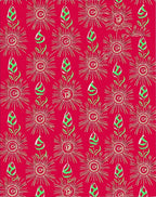 Radiant Red Abstract Floral Arrangement Rug