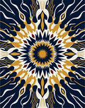 Midnight Gold Radiating Bloom Rug
