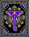 Vibrant Purple Elephant Tribal Ornament Rug