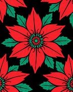 Crimson Flower Bloom Green Leaves Rug