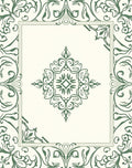 Elegant Green Vine Medallion Square Rug