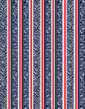 Red White Navy Abstract Stripe Rug