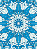Radial Blue Petal Symmetry Rug