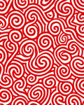 Bold Red Swirl Curlicue Rug