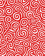 Bold Red Swirl Curlicue Rug