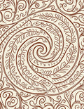 Sepia Swirl Floral Vine Abstraction Rug