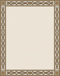 Elegant Bronze Geometric Border Rug