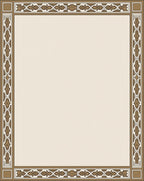 Elegant Bronze Geometric Border Rug