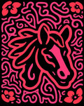 Bold Pink Horse Floral Maze Rug