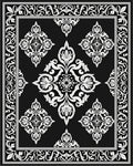 Elegant Black White Damask Medallion Rug