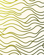 Golden Green Abstract Wavy Lines Rug