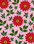 Vibrant Red Floral Garden Arrangement Rug
