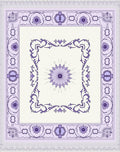 Lavender Floral Medallion Intricate Border Rug