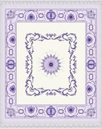 Lavender Floral Medallion Intricate Border Rug