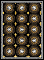 Radiant Sunburst Geometric Gold Rug