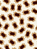 Brown Tan Abstract Sunburst Collage Rug