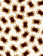 Brown Tan Abstract Sunburst Collage Rug