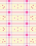Soft Pink Plaid Dot Flower Rug