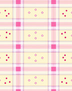 Soft Pink Plaid Dot Flower Rug