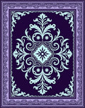 Regal Lilac and Teal Scroll Medallion Rug