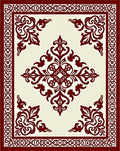 Crimson Flourish Central Medallion Rug