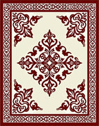 Crimson Flourish Central Medallion Rug