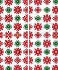 Red Green Snowflake Holiday Art Rug