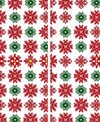 Red Green Snowflake Holiday Art Rug